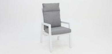 Athena Chair Matt white XN18121 light grey cushion