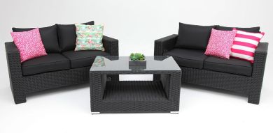 Banksia 22CT Lounge Setting - Black Charcoal