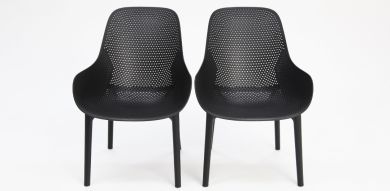 California Lounge Chair 2pc - Black