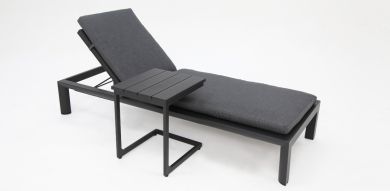 Dallas 2pc Sunlounge and Table Setting - Black
