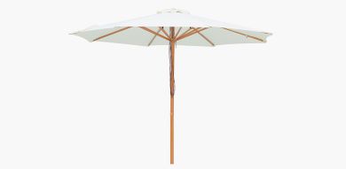 Billy Fresh 3m Timber-Look Aluminium Umbrella - Solid Cream