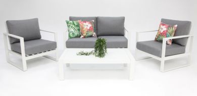 Dallas 211 Lounge Setting with Coffee Table - White