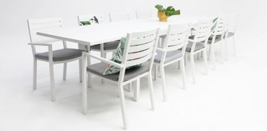 Mayfair 11pc Extension Dining Setting - White