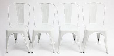 Paris Tolix Chair 4pc - White