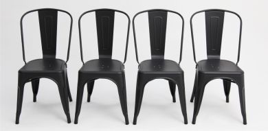 Paris Tolix Chair 4pc - Black