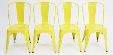 Paris Tolix Chair 4pc - Yellow