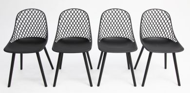 Persia Dining Chair 4pc - Black