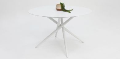 Persia 120cm Round Dining Table - White