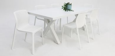 Ravenne Bailey Armless 7pc Dining Setting - White