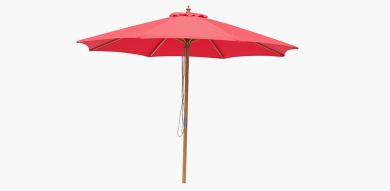 Billy Fresh 3m Bamboo Umbrella - Solid Red