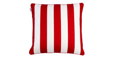 Blood Red White Stripe Square 45x45 Cushion