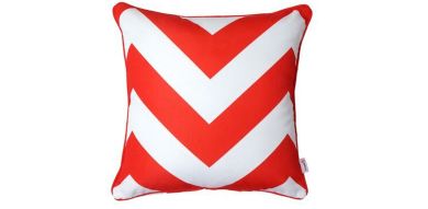 Red White Large Aztec Square 45x45cm Cushion