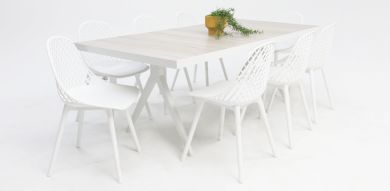 Serenity Persia 9pc Dining Setting - White