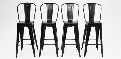 Tolix Bar Chair Set of 4 - Black