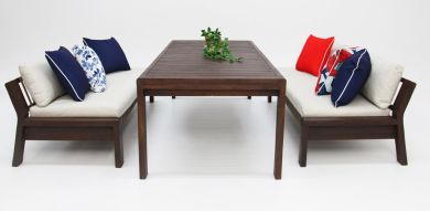 Zambra 3pc Table and Bench Dining Setting