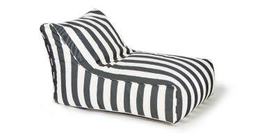 Chill Out NEW Black + White Stripe Outdoor Beanbag