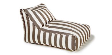 Chill Out NEW Taupe + White Stripe Outdoor Beanbag