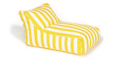 Chill Out NEW Yellow + White Stripe Outdor Beanbag