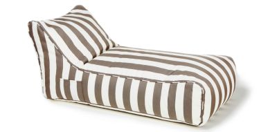 Laid Back NEW Taupe + White Outdoor Beanbag