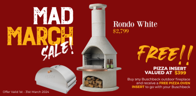 Buschbeck Rondo Fireplace and Pizza Oven - White